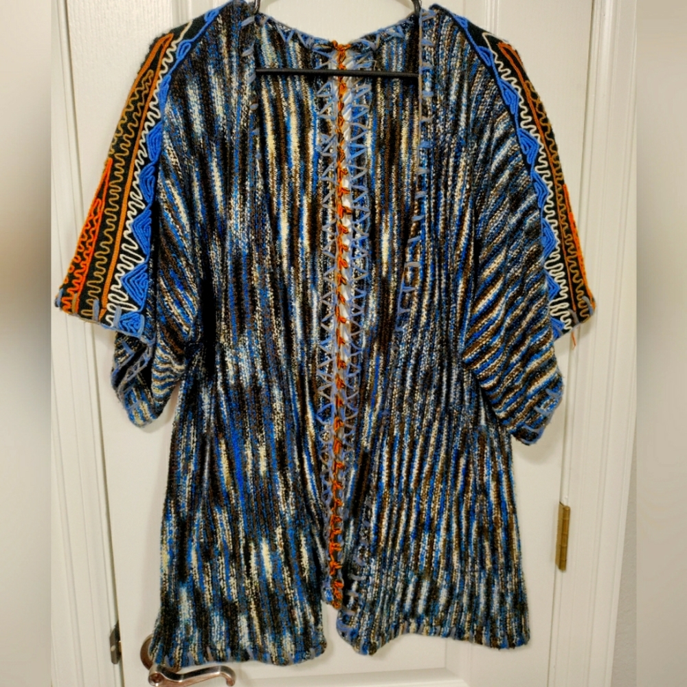 Anthropology sweater cardigan Aztec couture